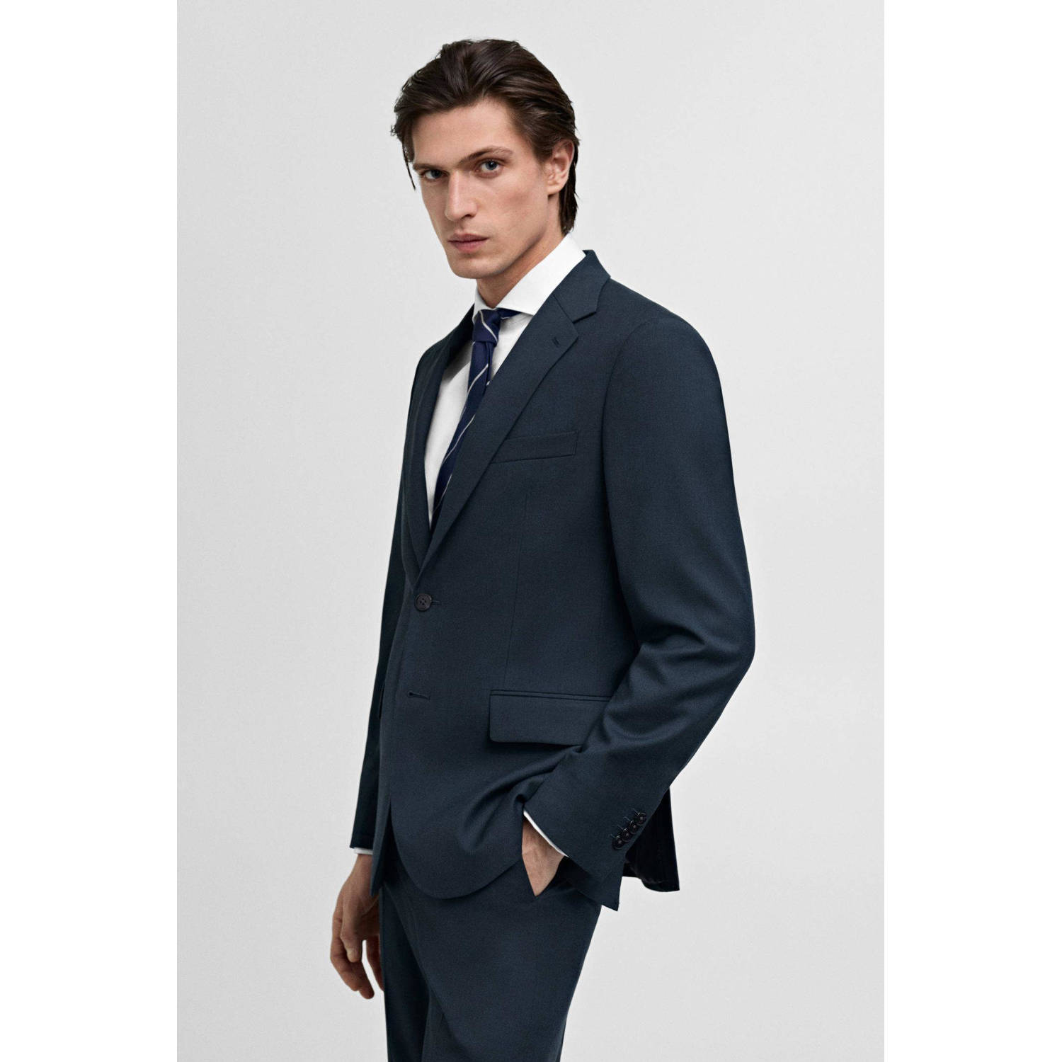 Mango Man colbert donkerblauw
