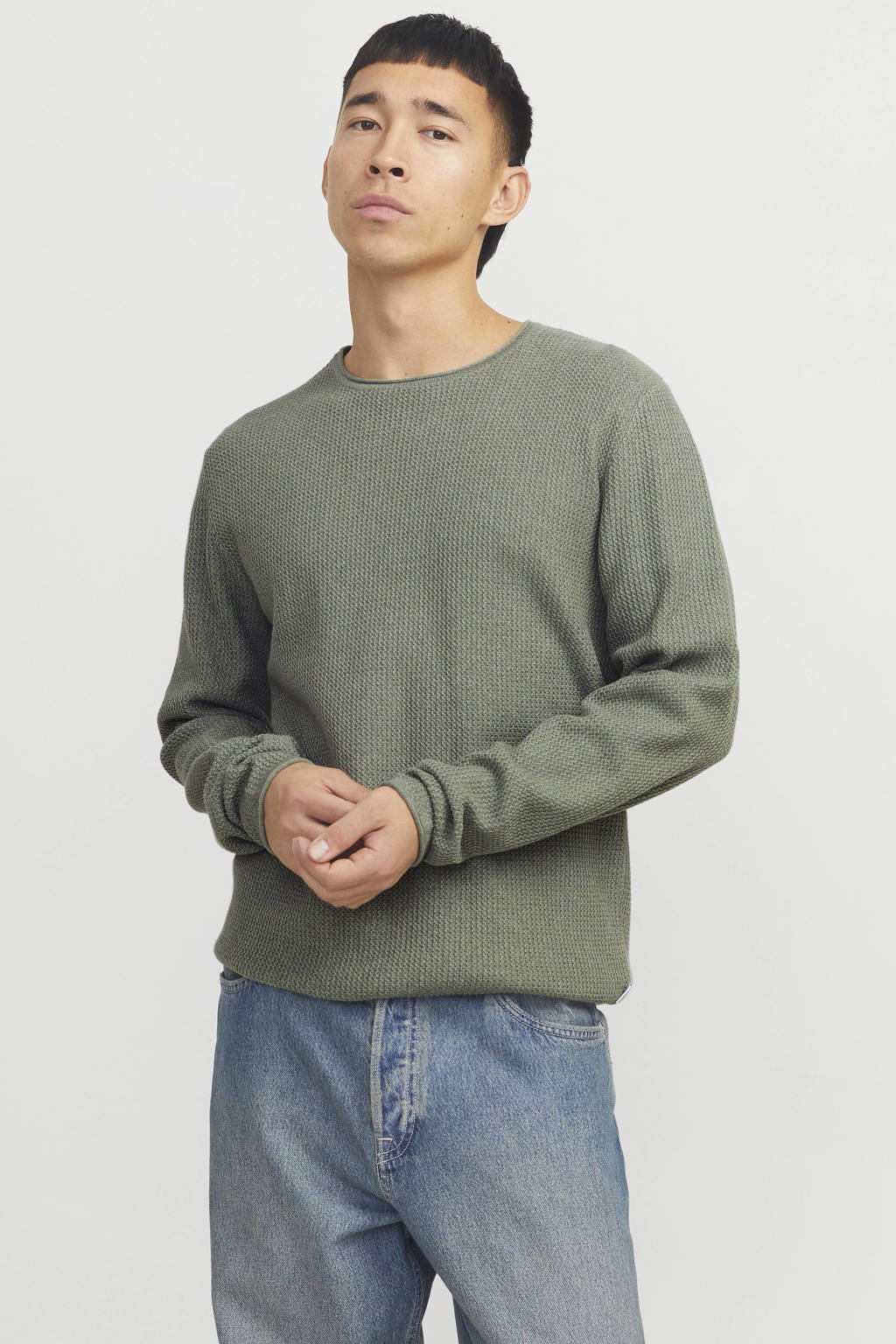 JACK & JONES Jjeglobe Knit Crew Neck Noos gebreide trui voor heren, Mocha Bisque., L