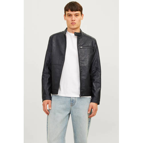 JACK & JONES ESSENTIALS imitatieleren jas zwart afbeelding