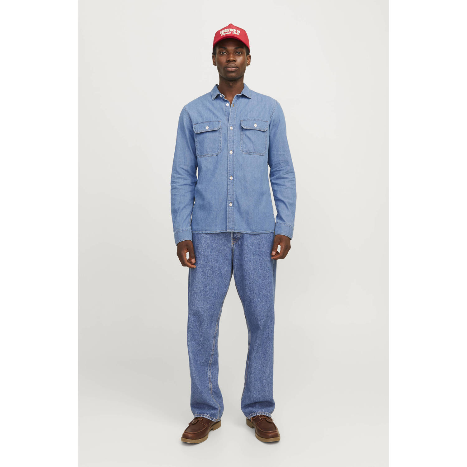 JACK & JONES ESSENTIALS casual shirt light blue denim