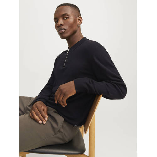 JACK & JONES ESSENTIALS trui fijn gebreid zwart afbeelding