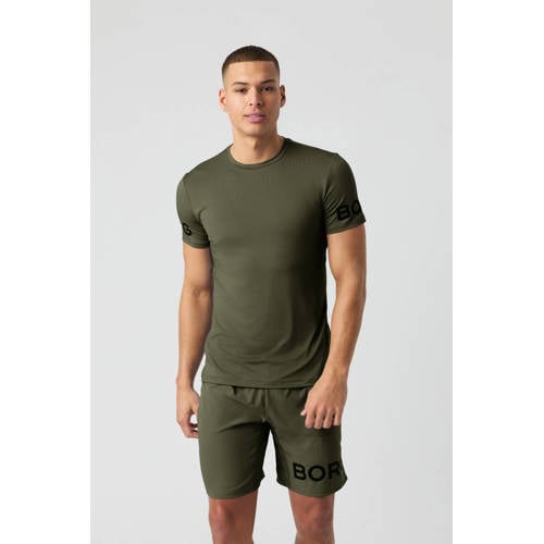 Björn Borg sportshirt Borg groen/zwart afbeelding