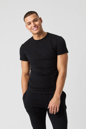 regular T-shirt zwart
