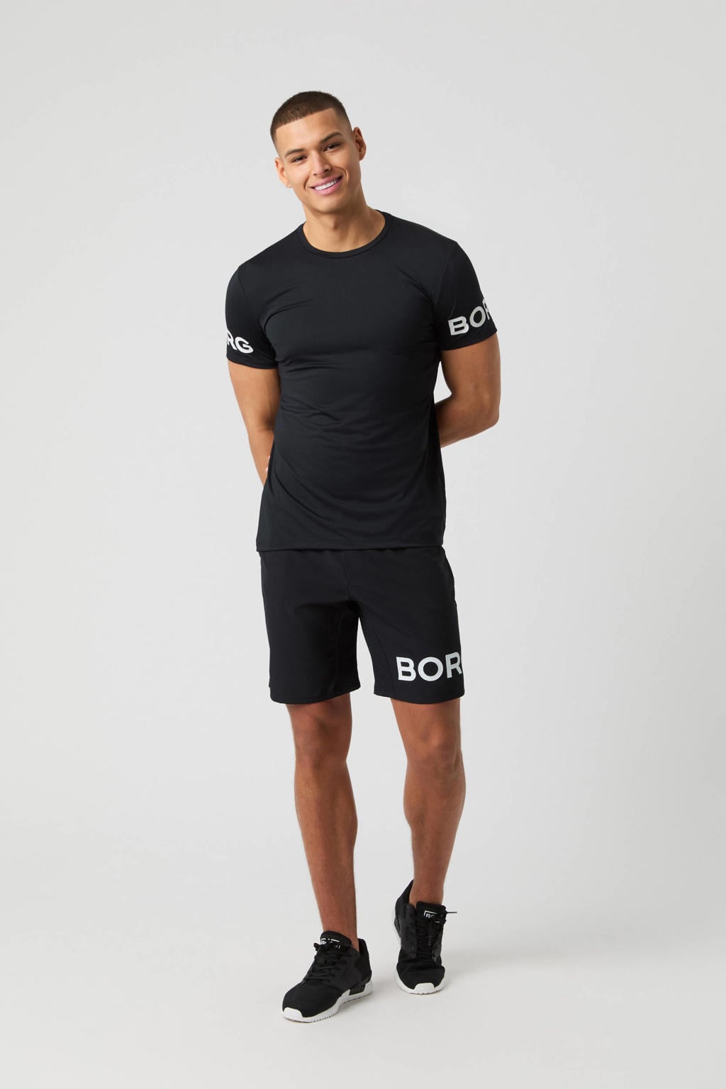 Björn Borg sportshirt Borg zwart/wit