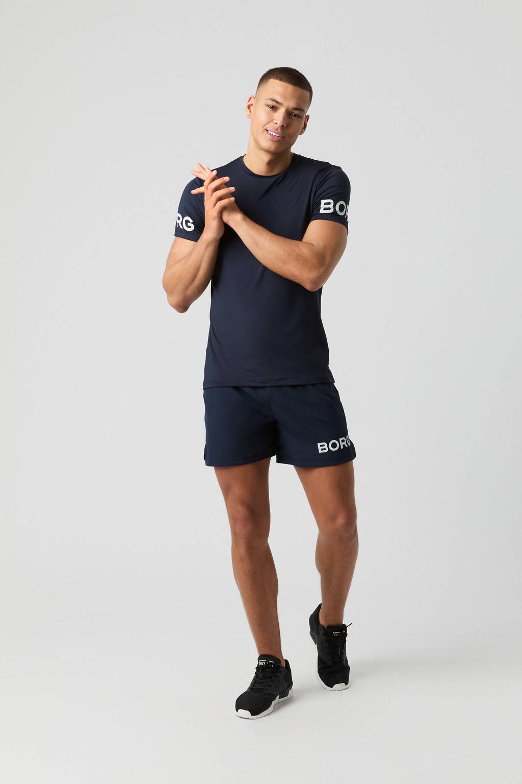 Björn Borg sportshirt Borg donkerblauw/wit