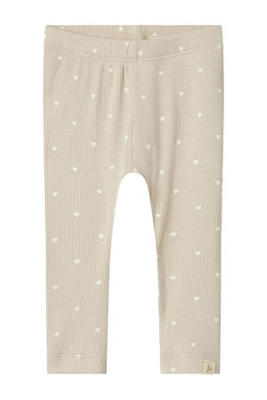 regular legging met hartjes antiek cremewit