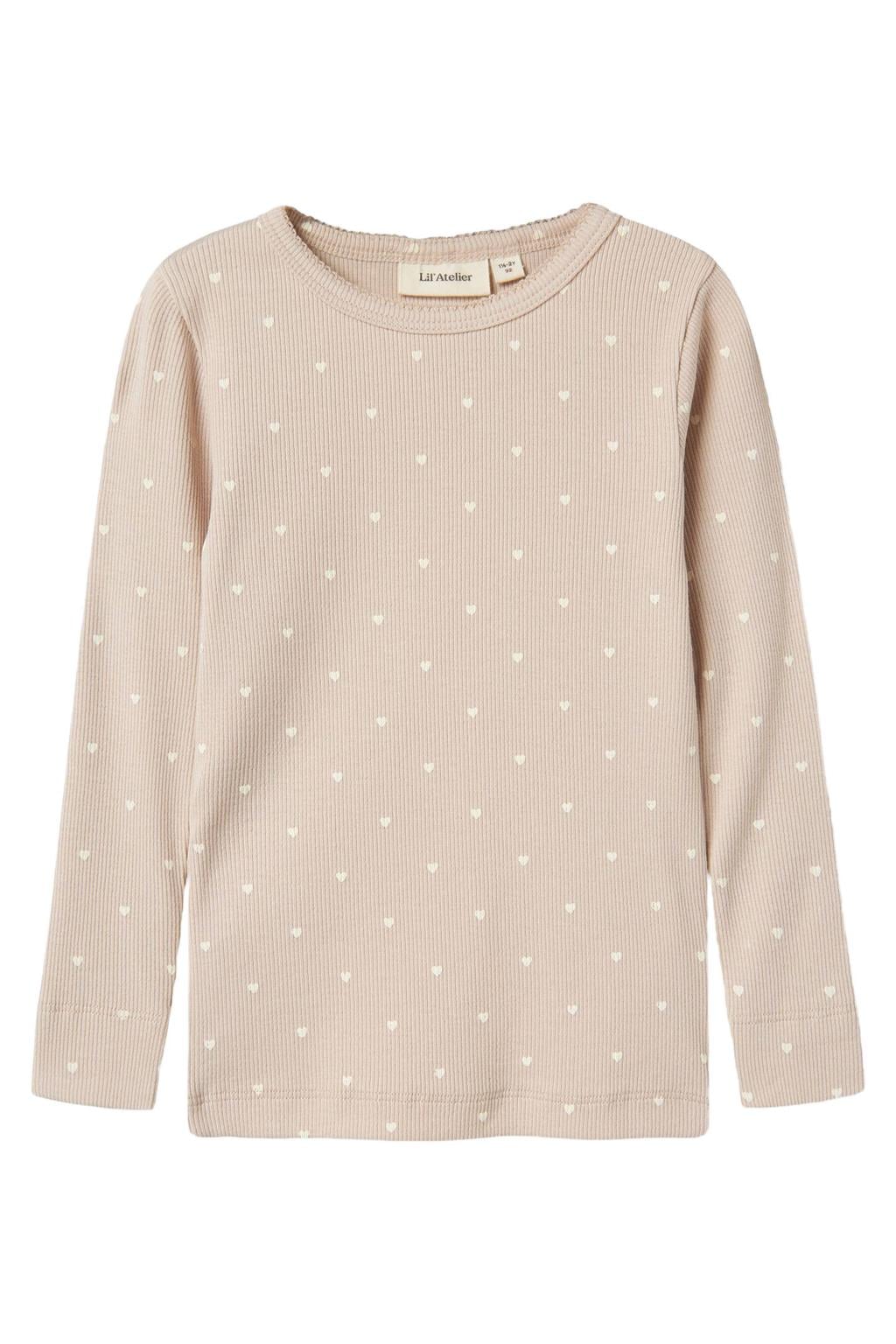 LIL' ATELIER MINI longsleeve zand/wit