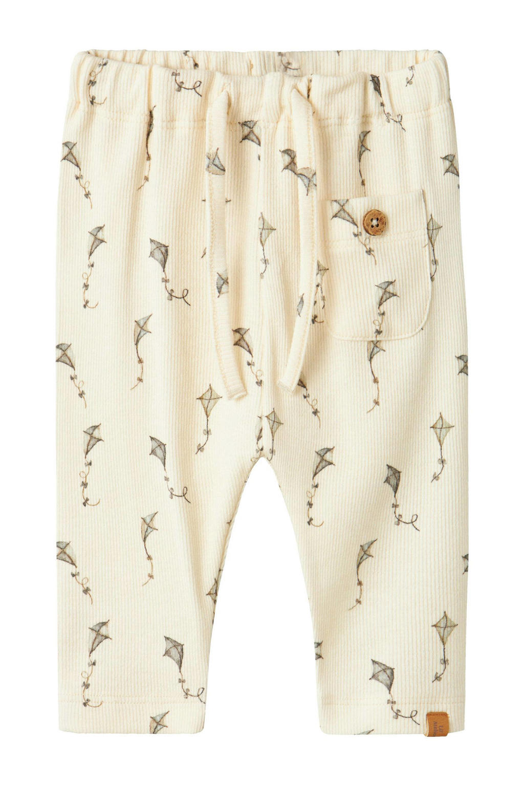 Groene jongens LIL' ATELIER BABY babybroek van katoen met loose fit en elastische tailleband met koord
