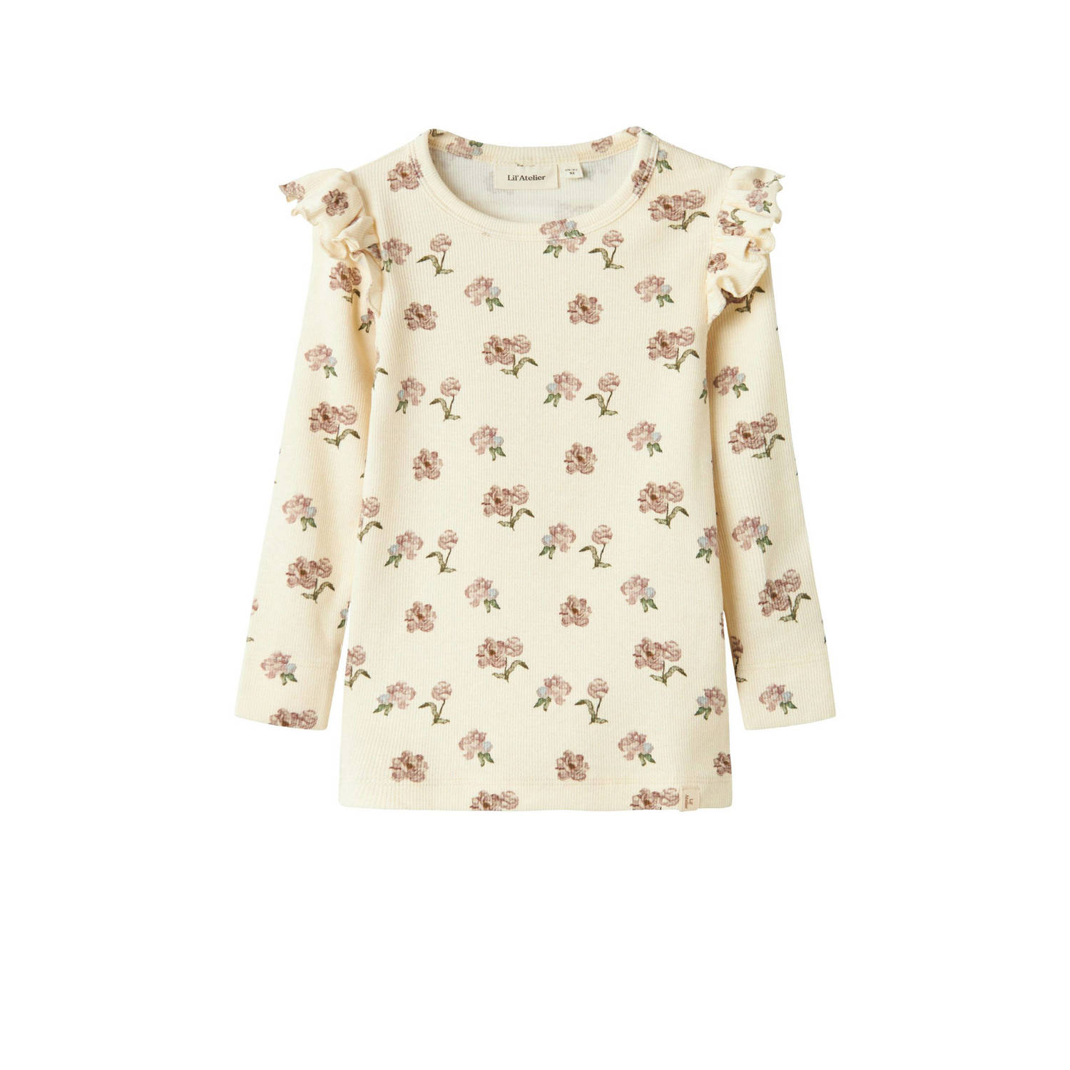 LIL' ATELIER Meisjes Tops & T-shirts Nmfgavo Eko Ls Slim Top Lil Noos Beige