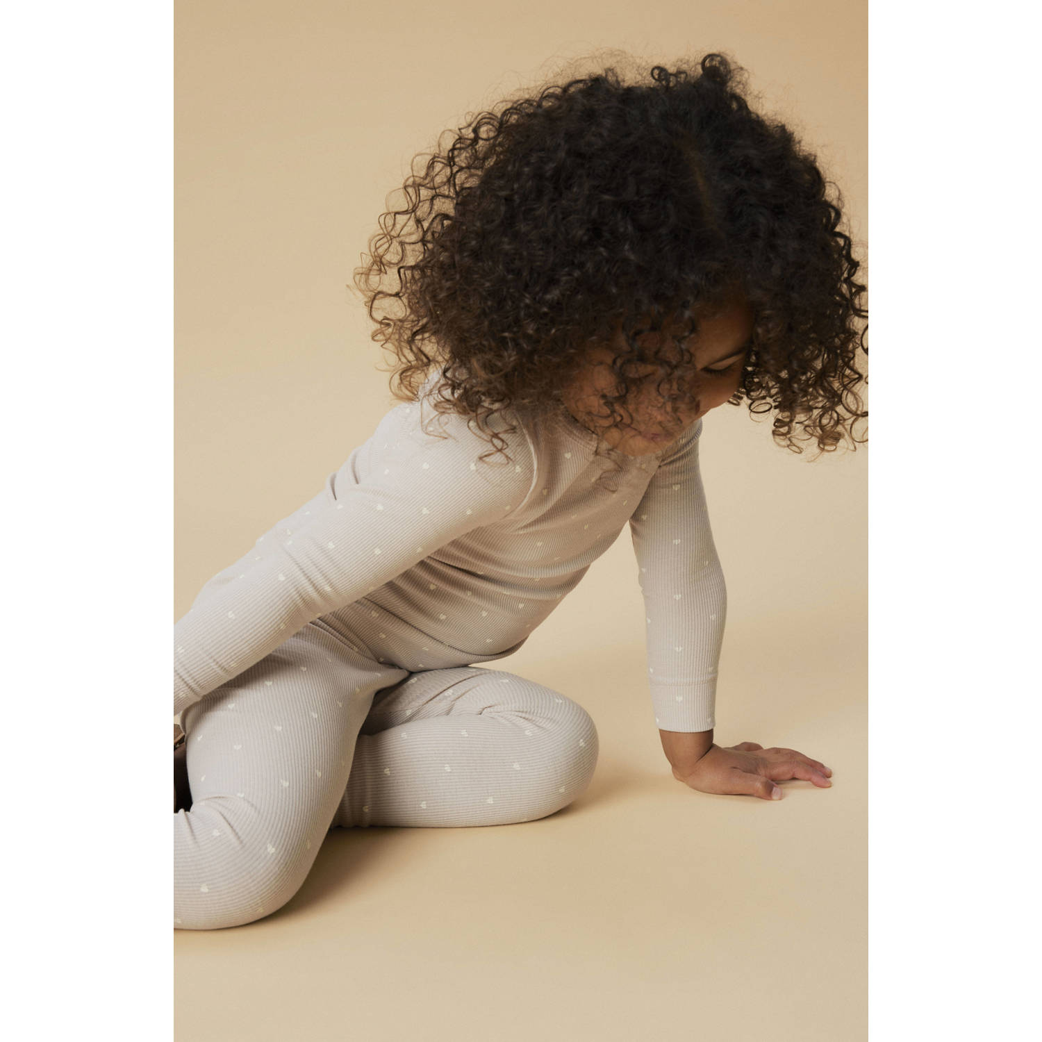 LIL' ATELIER MINI slim fit legging zand wit