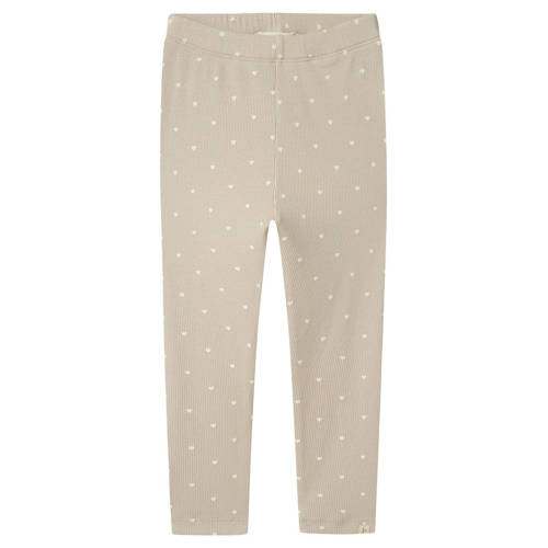 LIL' ATELIER MINI slim fit legging zand/wit afbeelding