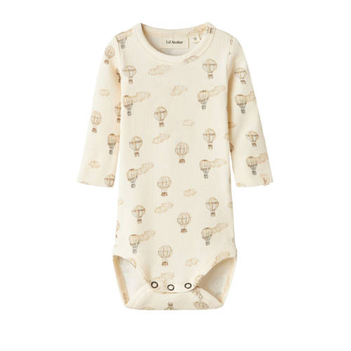 LIL' ATELIER BABY romper NBNGAVO ecru/lichtbruin afbeelding