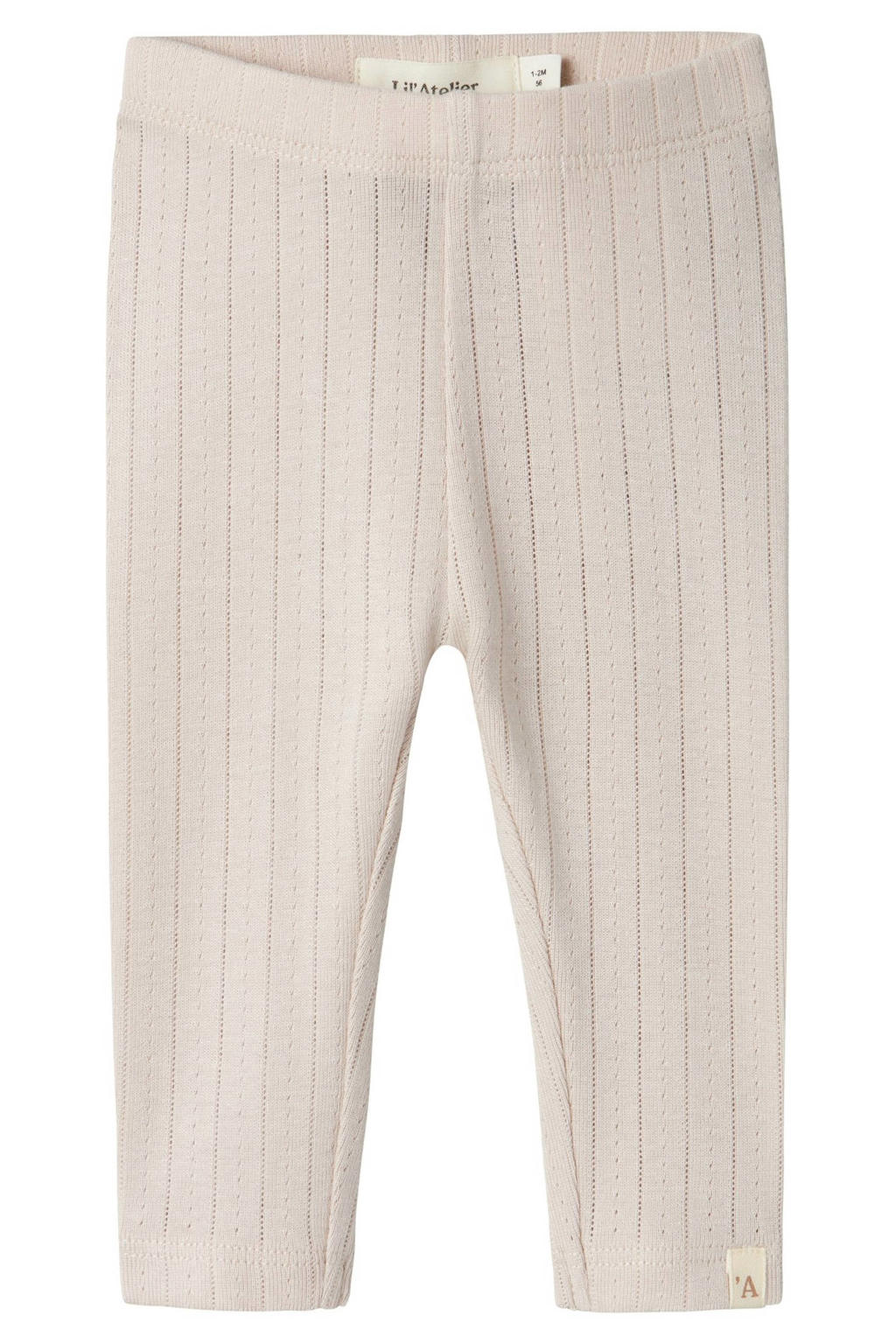 Antiek cremewit meisjes LIL' ATELIER BABY babybroek van katoen met slim fit, elastische tailleband en effen