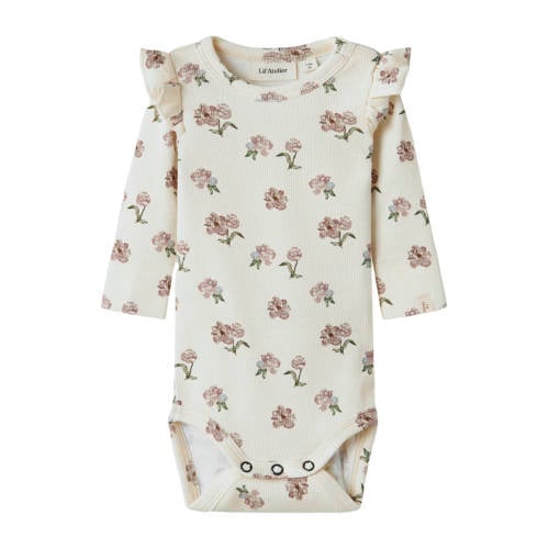 LIL' ATELIER BABY romper Offwhite/roze offwhite/roze afbeelding