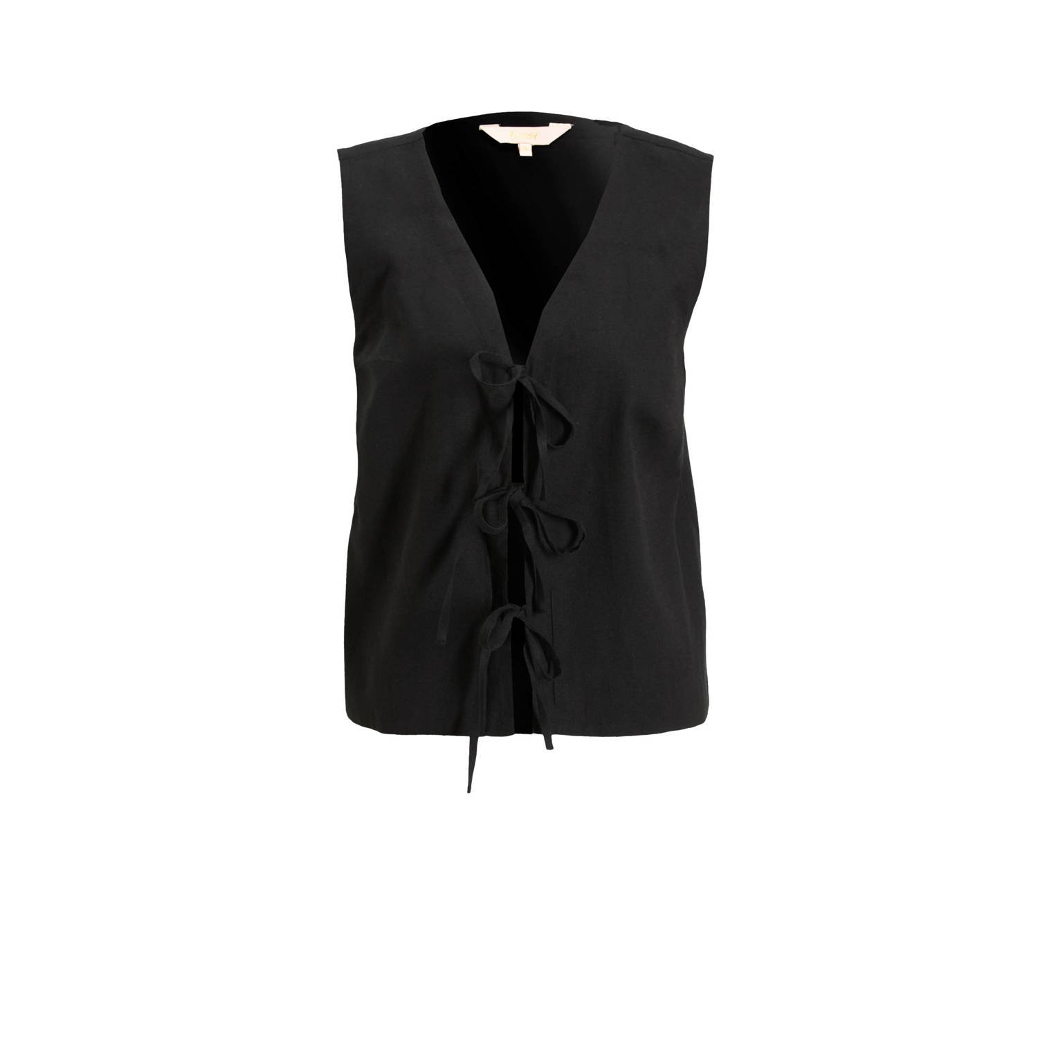 Ruby linnen gilet zwart