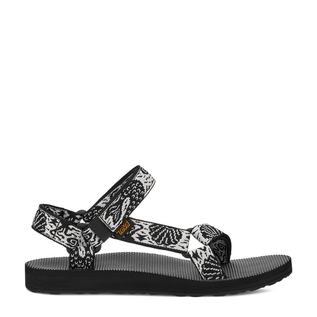 Zwarte dames Teva Original Universal sandalen van textiel met klittenband