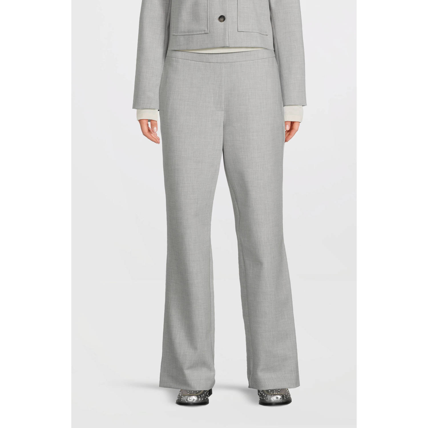 MSCH Copenhagen straight regular waist pantalon lichtgrijs