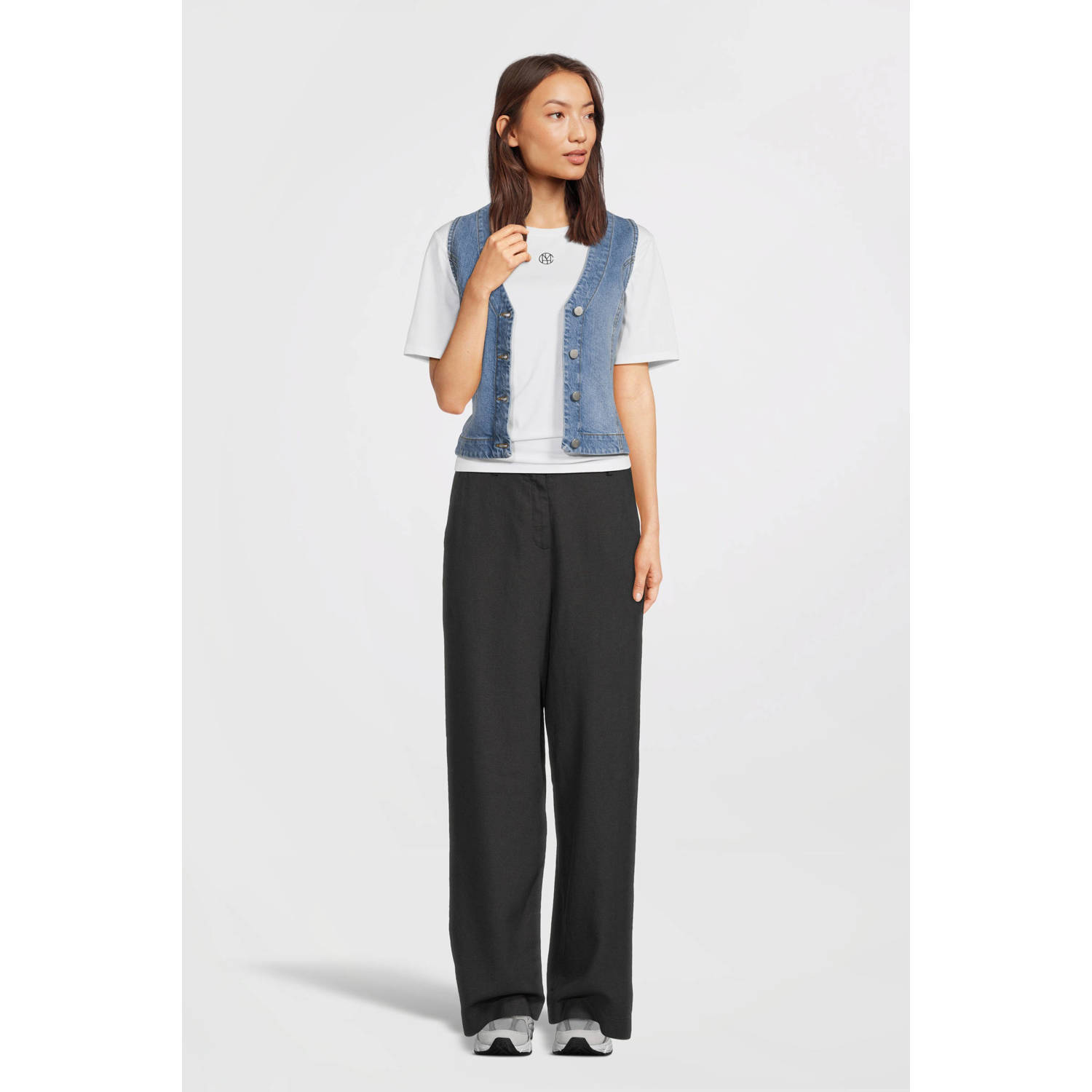 MSCH Copenhagen gilet medium blue denim