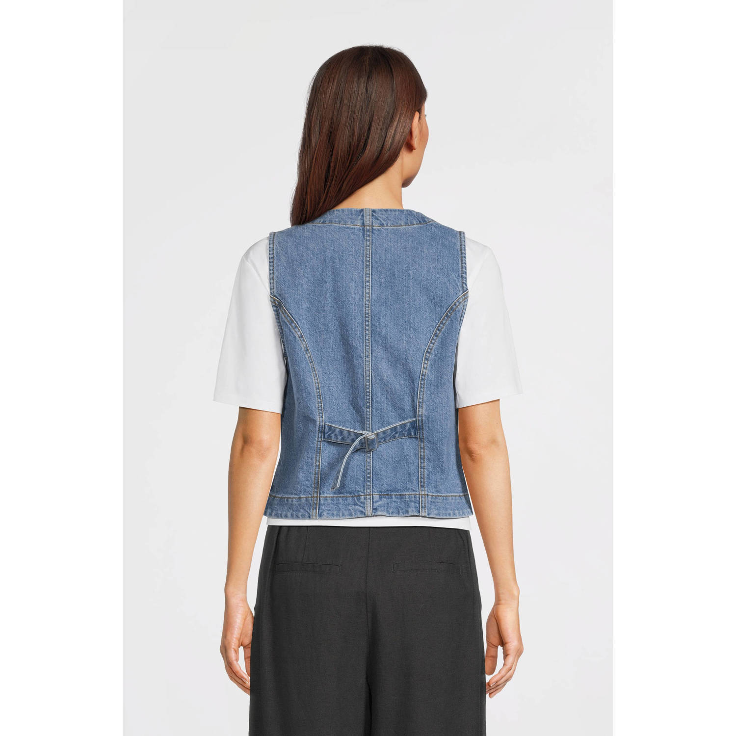MSCH Copenhagen gilet medium blue denim
