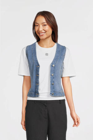 gilet medium blue denim