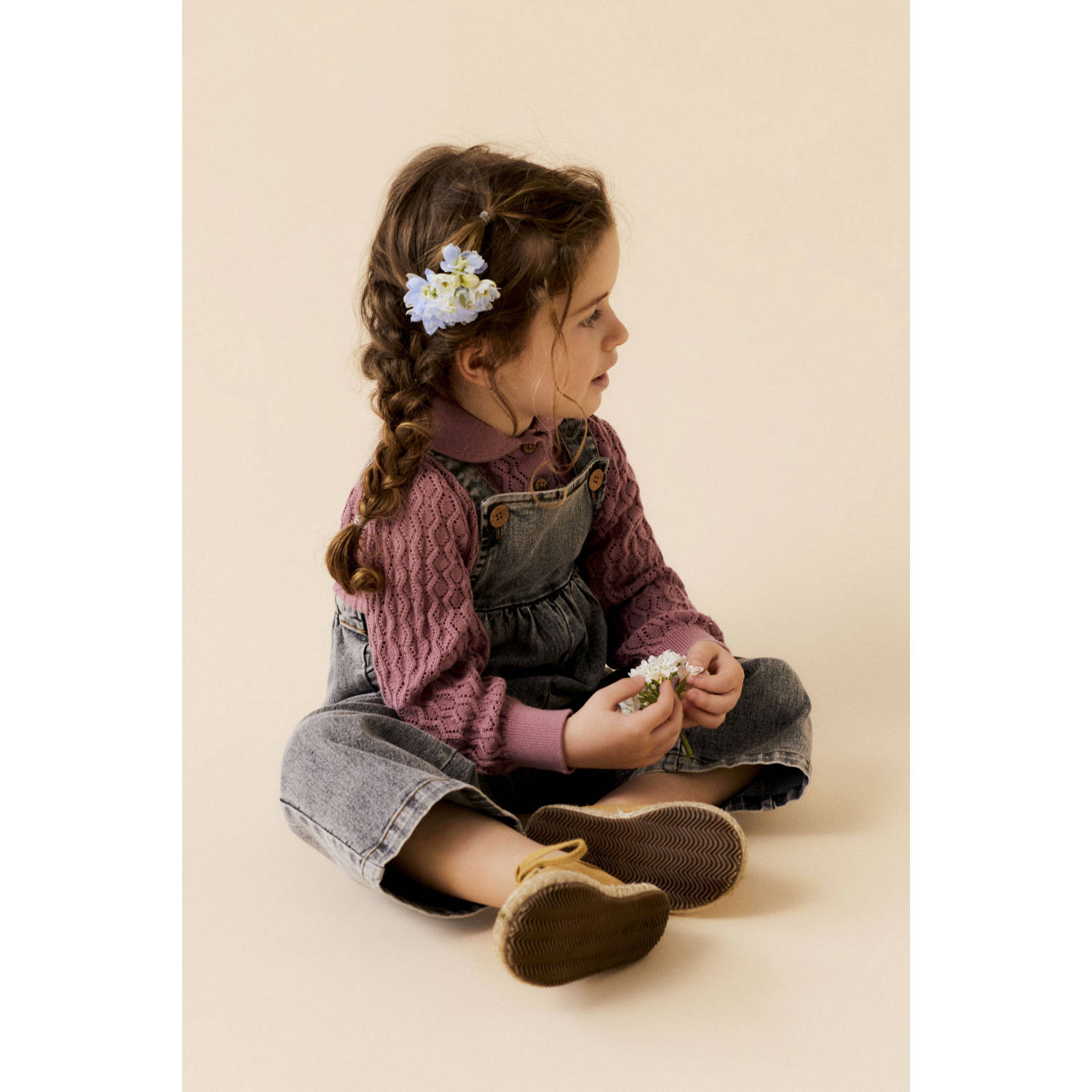 LIL' ATELIER MINI tuinbroek grey denim