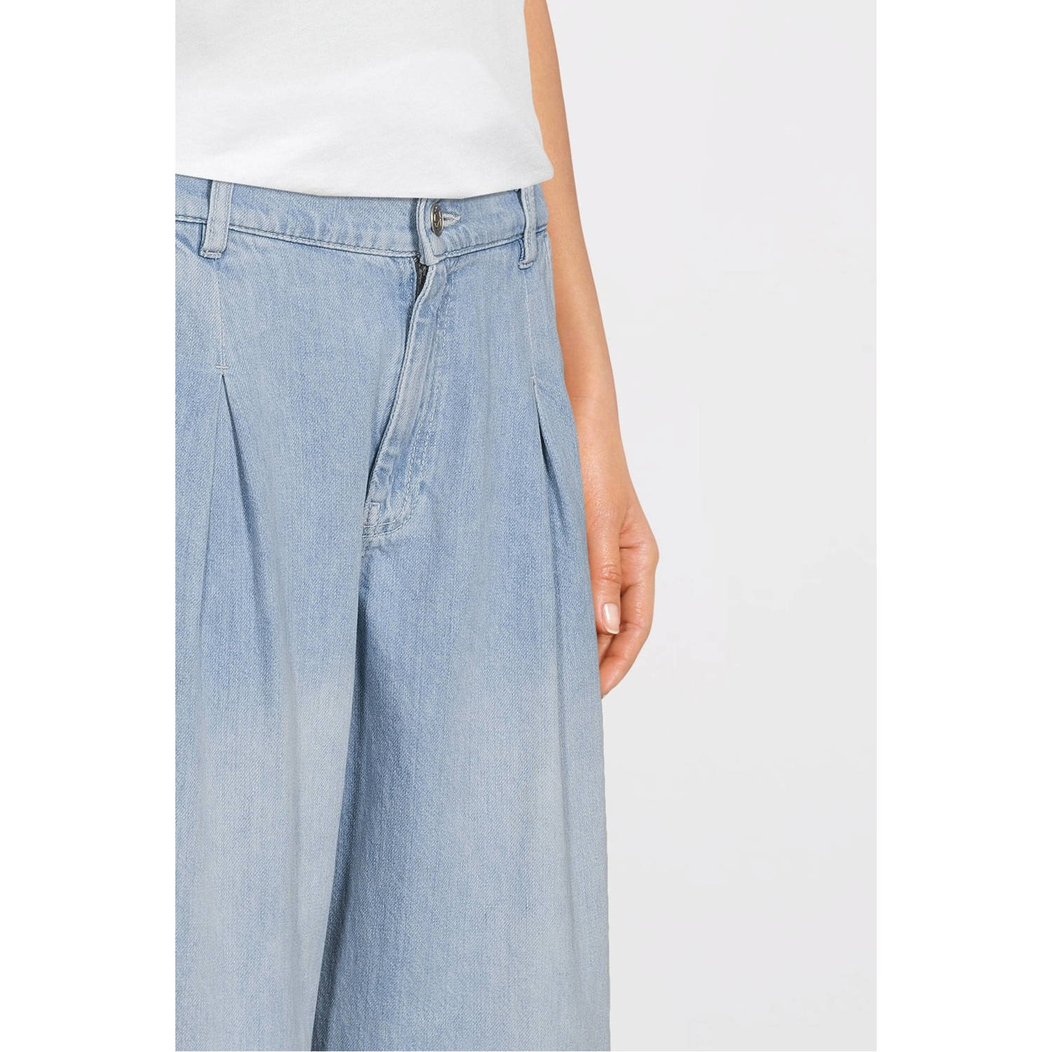 MSCH Copenhagen high waist wide leg jeans light blue denim
