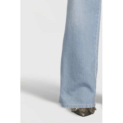 MSCH Copenhagen high waist wide leg jeans light blue denim afbeelding