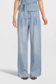 thumbnail: MSCH Copenhagen high waist wide leg jeans light blue denim