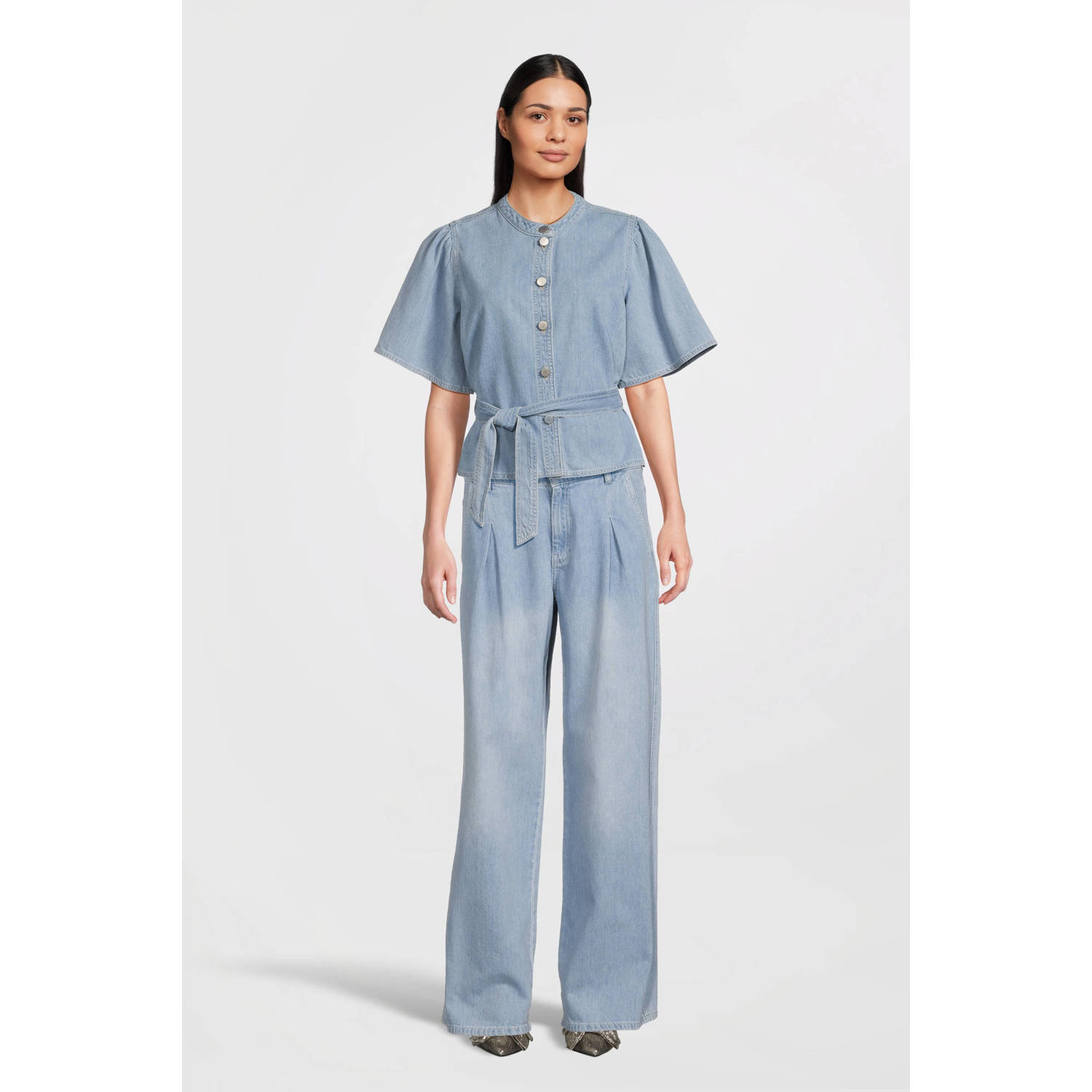 MSCH Copenhagen blousetop light blue denim