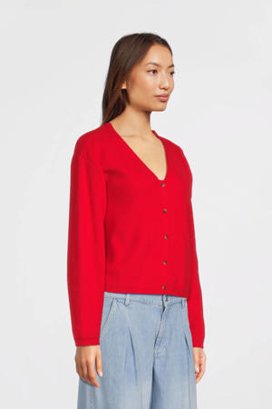 vest rood fijn gebreid
