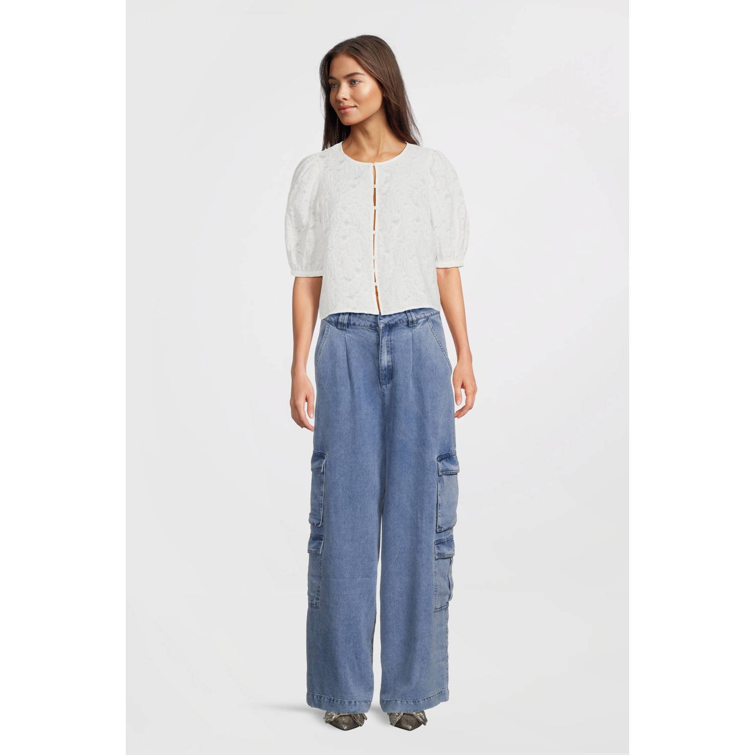 MSCH Copenhagen blousetop wit broderie