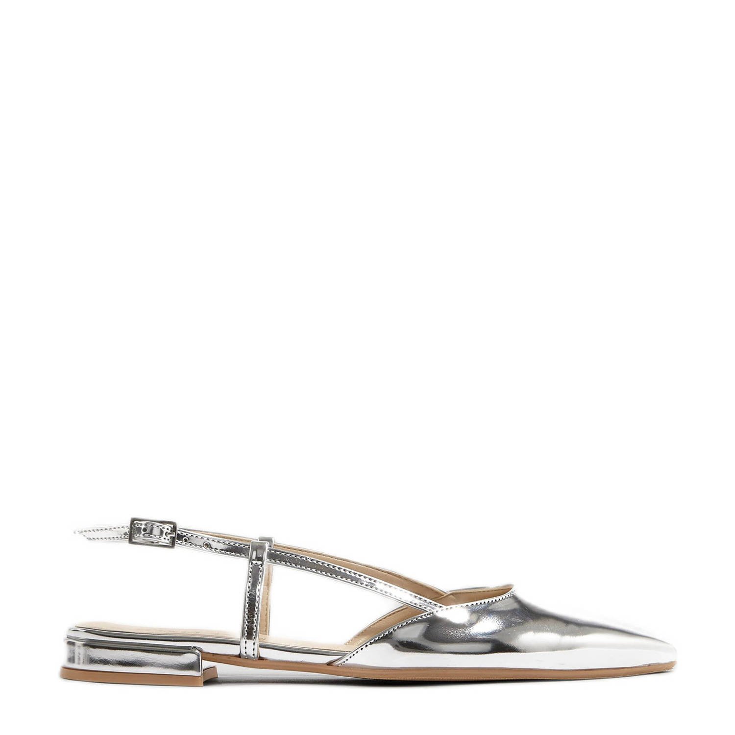 JOSH V Alessia slingback loafers zilver