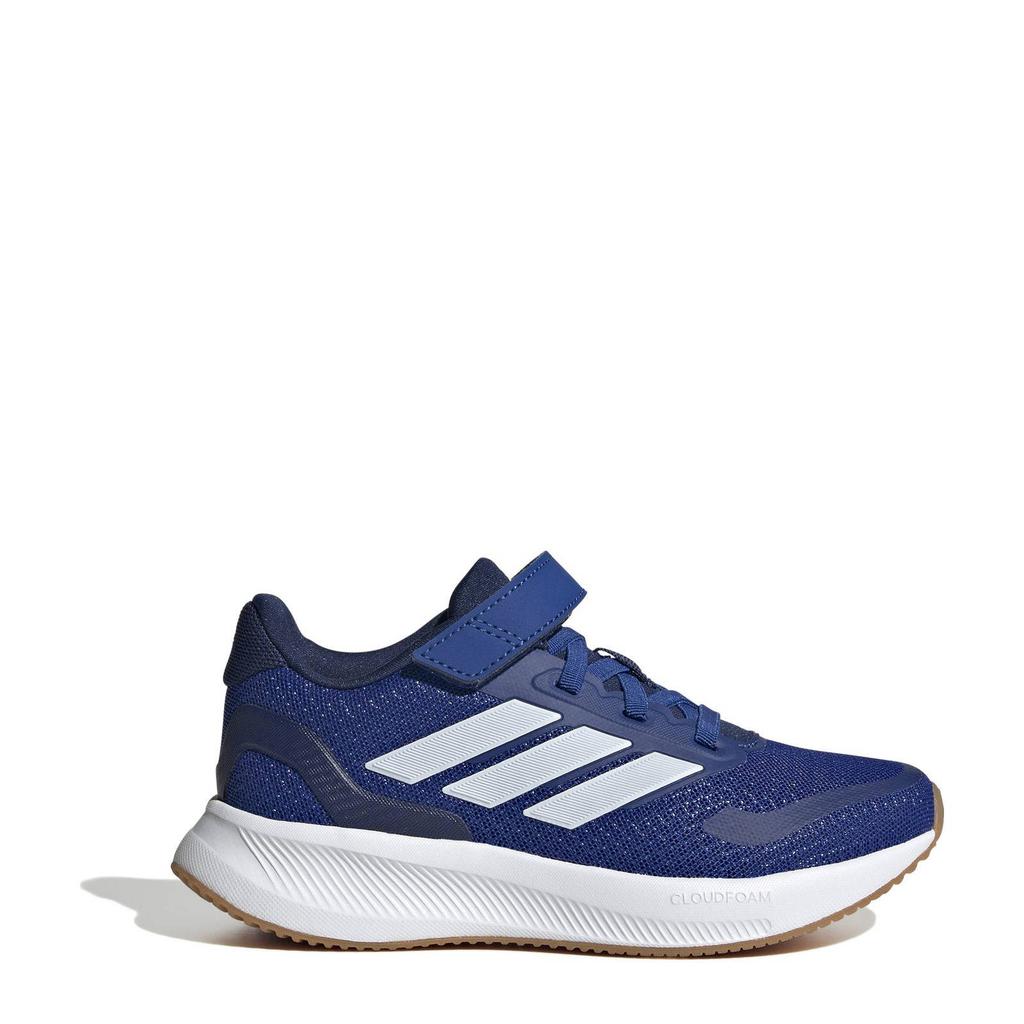 Kobaltblauw en witte jongens en meisjes adidas Sportswear Runfalcon 5 sneakers van mesh-pu/voering: mesh/voetbed: eva met elastische veter- met klittenbandsluiting