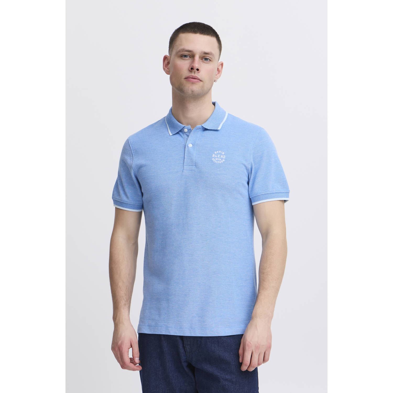Blend slim fit polo BHNATE met logo regatta