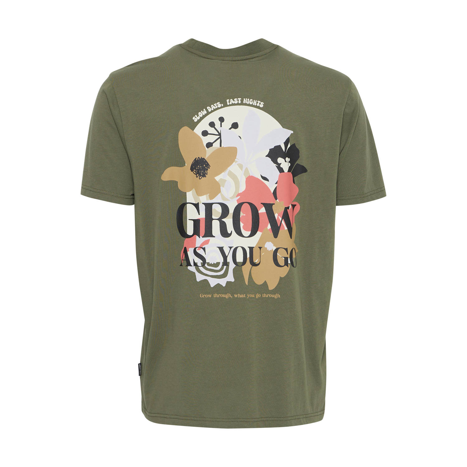 Blend relaxed fit T-shirt BHJAFON olijfgroen
