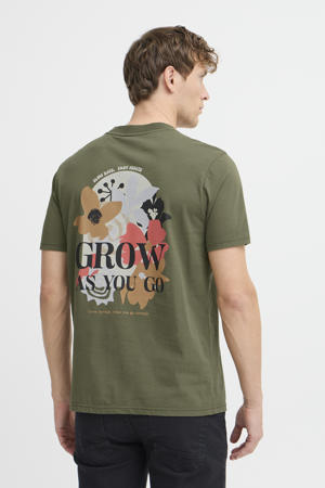 relaxed fit T-shirt BHJAFON olijfgroen