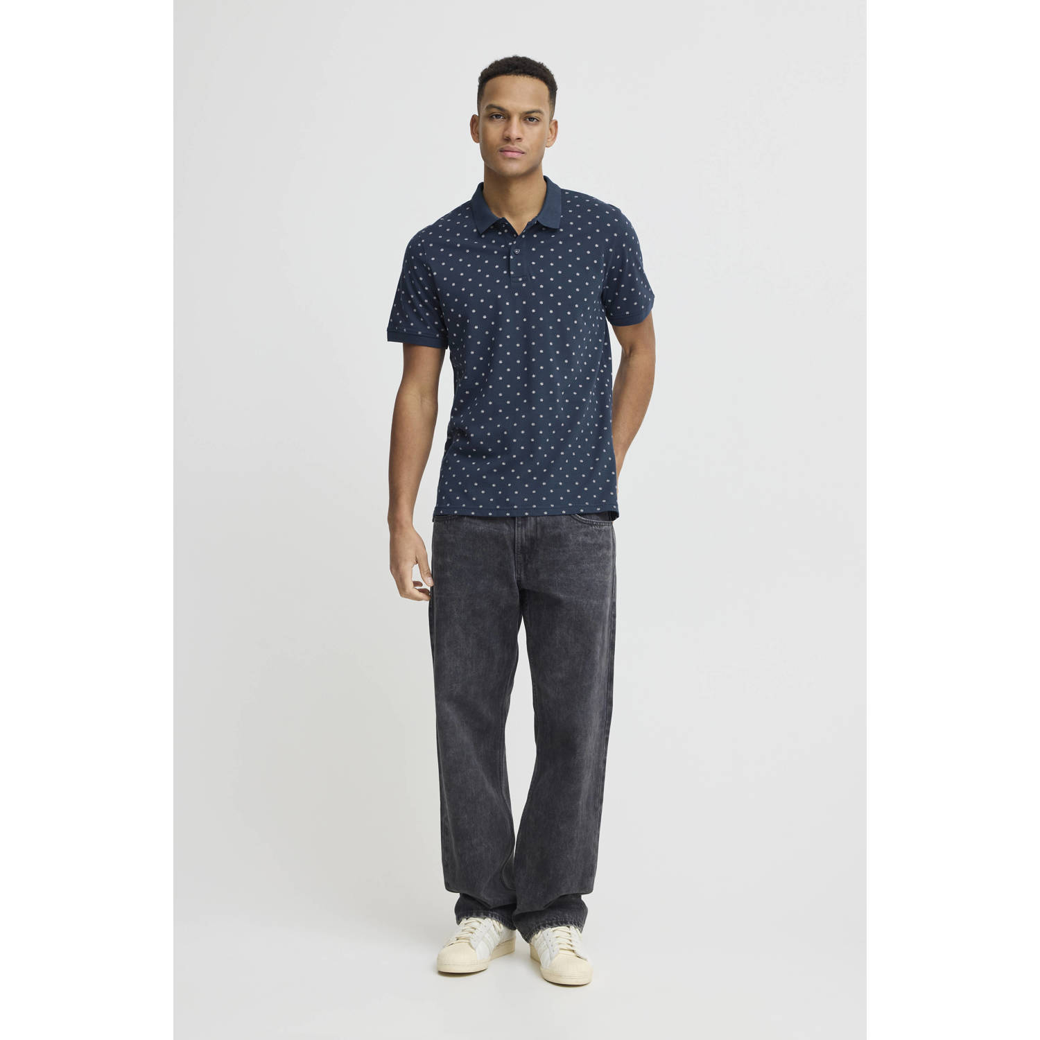 Blend regular polo donkerblauw