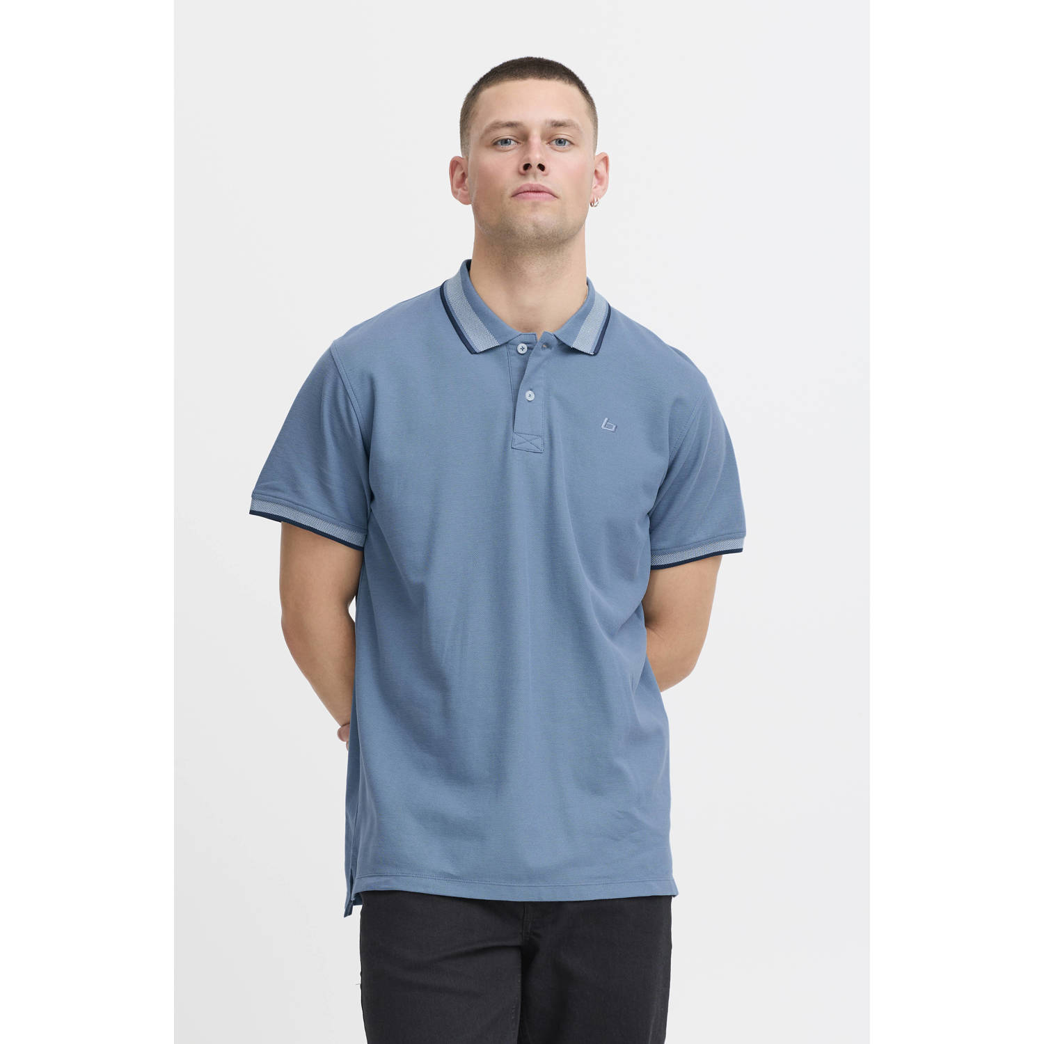 Blend regular polo blauw