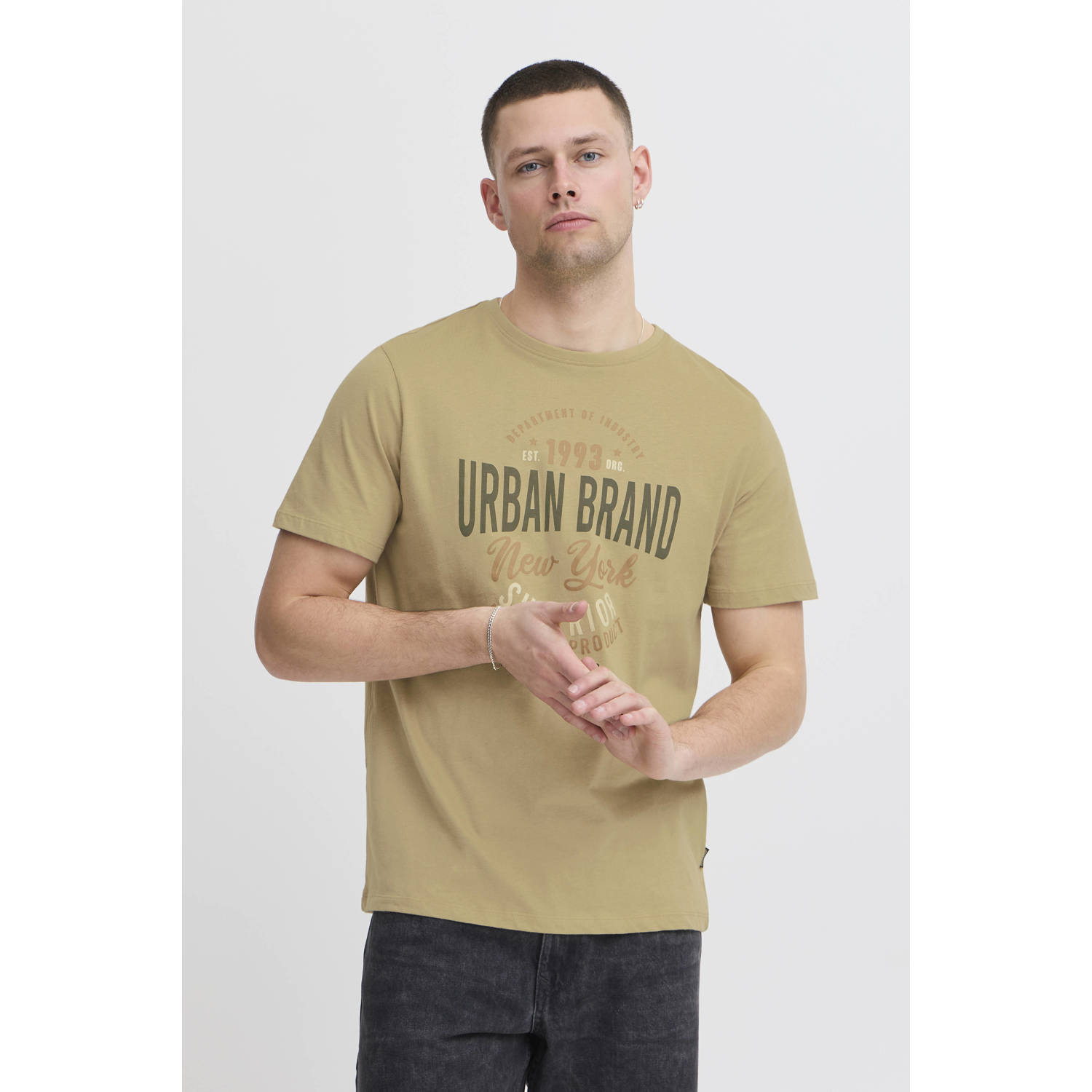 Blend regular fit T-shirt BHJABIN kaki
