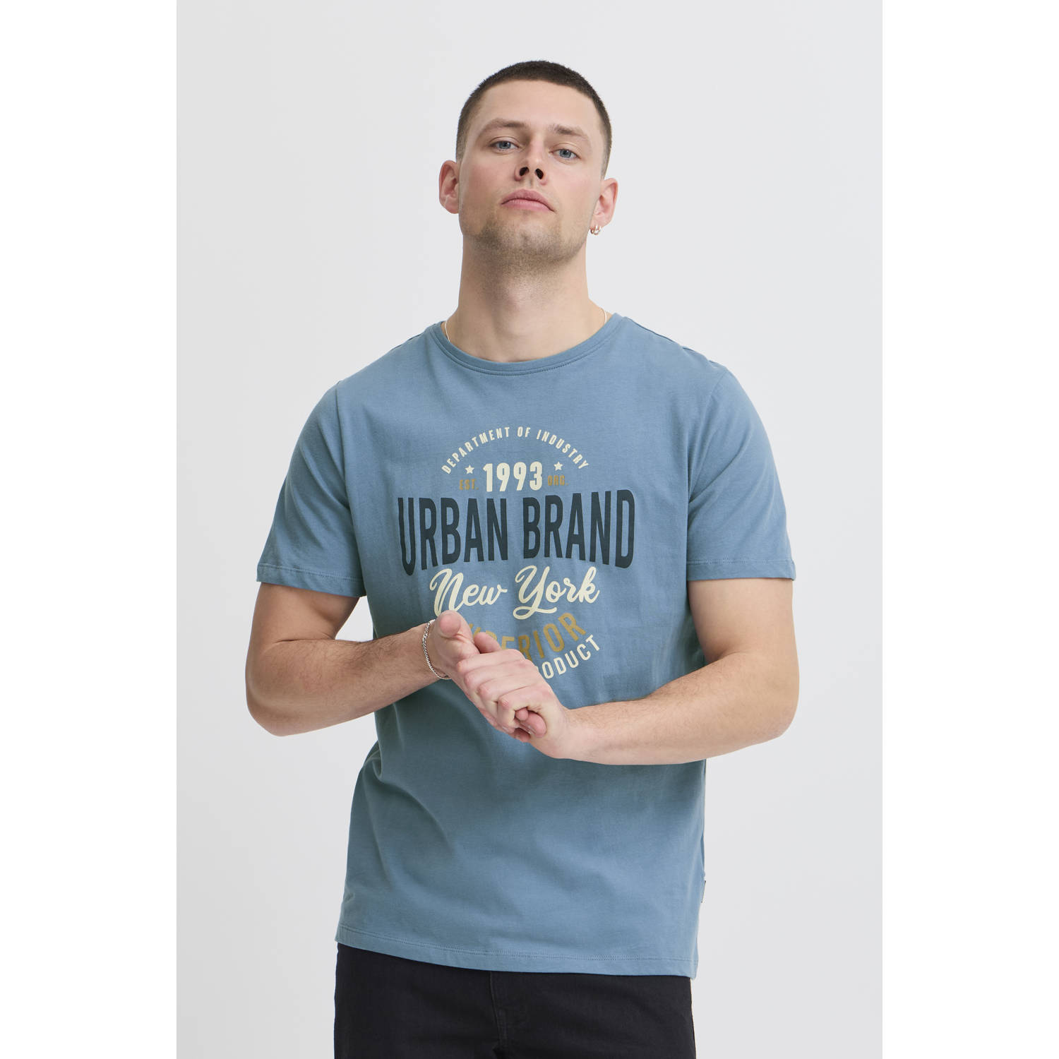 Blend regular fit T-shirt BHJABIN blauw