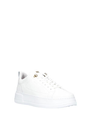   leren sneakers wit