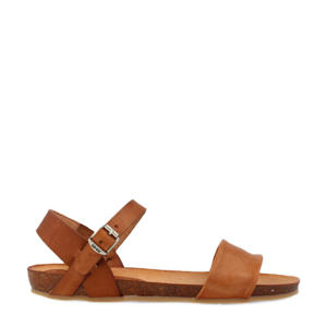   leren sandalen cognac