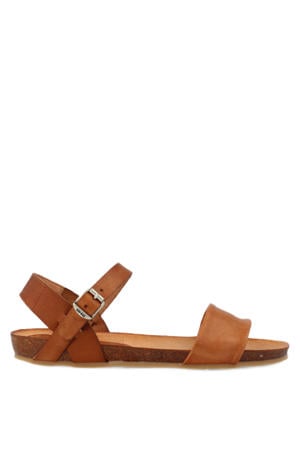 leren sandalen cognac