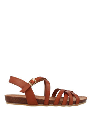 leren sandalen cognac