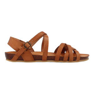   leren sandalen cognac