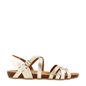   leren sandalen goud