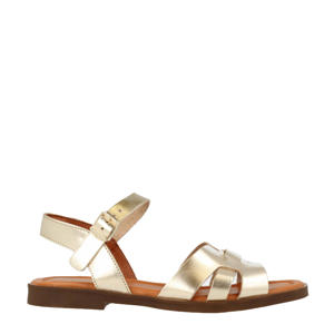  leren sandalen goud