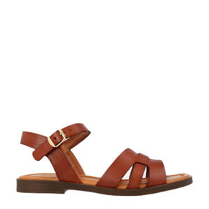   leren sandalen cognac