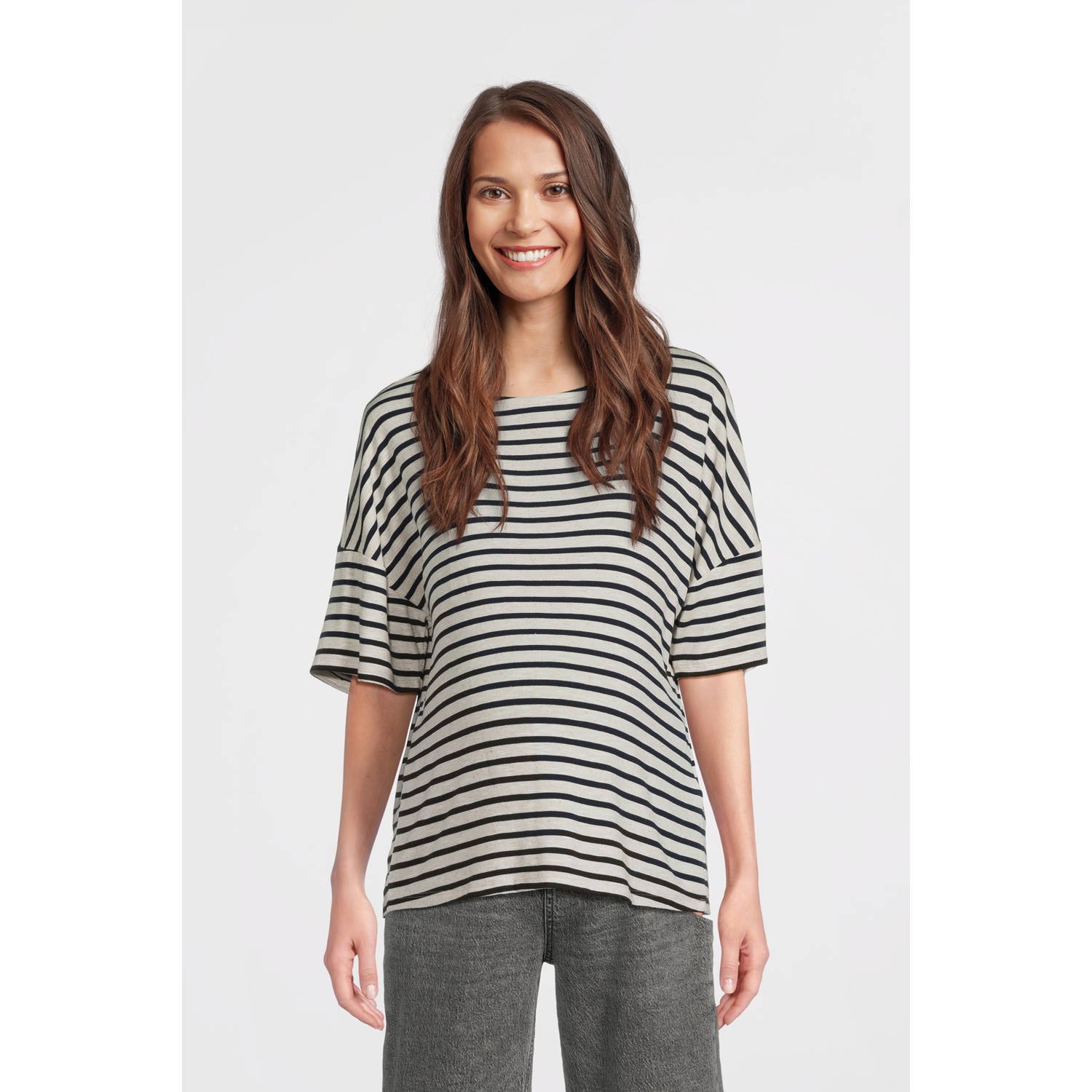 VERO MODA MATERNITY zwangerschapskleding wide leg jeans grey denim