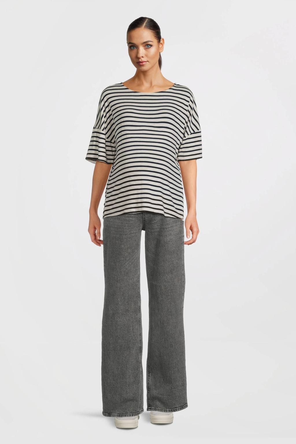 Grey denim dames VERO MODA MATERNITY zwangerschapskleding wide leg jeans van denim met effen